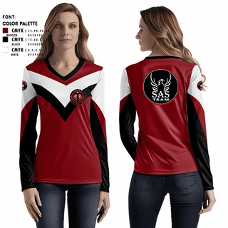 Womens Long Sleeve Vneck Shirt, TRIBE, Wrestling, Teamtime, Team time, sublimation, custom sports apparel, team uniforms, spirit wear, spiritwear, sports uniforms, custom shirts, team store, custom team store, fundraiser sports, apparel fundraiser