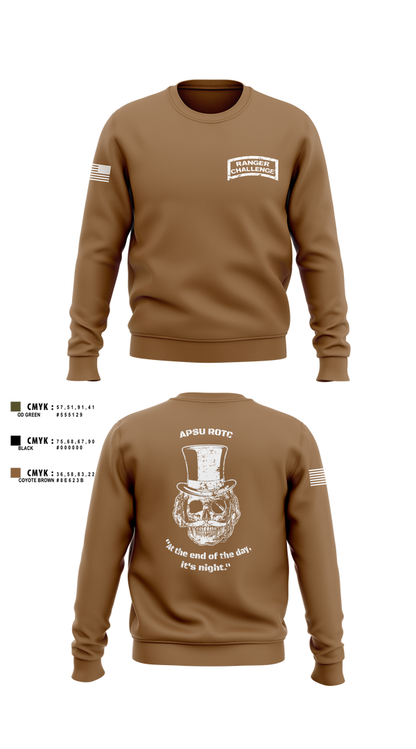 Crew Neck Sweatshirt, APSU RANGER CHALLENGE, Army, Teamtime, Team time, sublimation, custom sports apparel, team uniforms, spirit wear, spiritwear, sports uniforms, custom shirts, team store, custom team store, fundraiser sports, apparel fundraiser