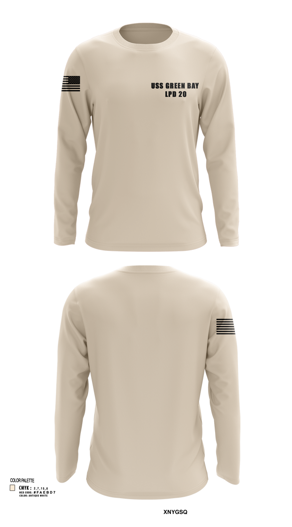Long Sleeve Performance Shirt, USS GREEN BAY LPD 20, Navy, Teamtime, Team time, sublimation, custom sports apparel, team uniforms, spirit wear, spiritwear, sports uniforms, custom shirts, team store, custom team store, fundraiser sports, apparel fundraiser