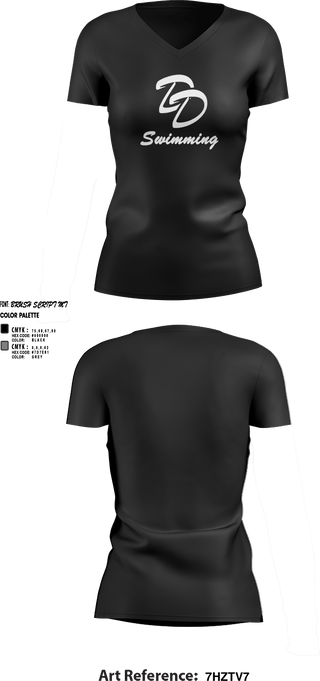 Womens Short Sleeve Vneck Shirt, David Douglas High School Swimming, Swimming, Teamtime, Team time, sublimation, custom sports apparel, team uniforms, spirit wear, spiritwear, sports uniforms, custom shirts, team store, custom team store, fundraiser sports, apparel fundraiser