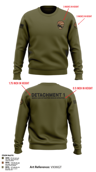 Crew Neck Sweatshirt, Detachment 1, Air Force, Teamtime, Team time, sublimation, custom sports apparel, team uniforms, spirit wear, spiritwear, sports uniforms, custom shirts, team store, custom team store, fundraiser sports, apparel fundraiser