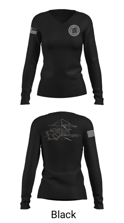 Howland Hook Marine Terminal 56370038 Women's Long Sleeve V-neck Shirt - 35
