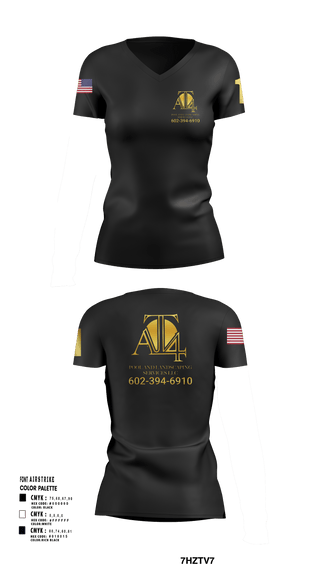 Womens Short Sleeve Vneck Shirt, AT 4 pools and landscaping services llc, , Teamtime, Team time, sublimation, custom sports apparel, team uniforms, spirit wear, spiritwear, sports uniforms, custom shirts, team store, custom team store, fundraiser sports, apparel fundraiser