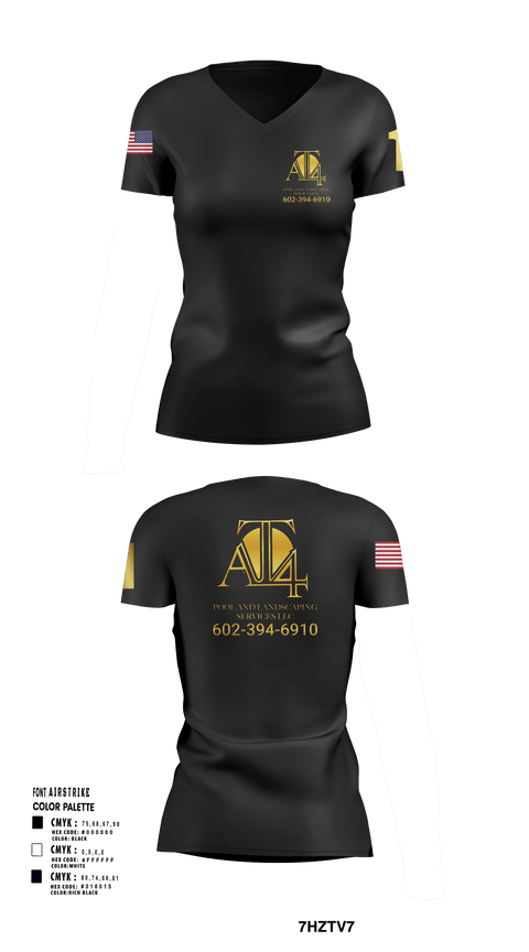 Womens Short Sleeve Vneck Shirt, AT 4 pools and landscaping services llc, , Teamtime, Team time, sublimation, custom sports apparel, team uniforms, spirit wear, spiritwear, sports uniforms, custom shirts, team store, custom team store, fundraiser sports, apparel fundraiser