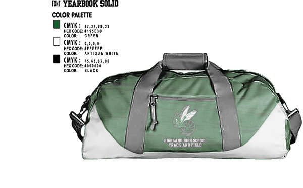 Duffle Bag, Highland High School Track and Field, Track & Field, Teamtime, Team time, sublimation, custom sports apparel, team uniforms, spirit wear, spiritwear, sports uniforms, custom shirts, team store, custom team store, fundraiser sports, apparel fundraiser