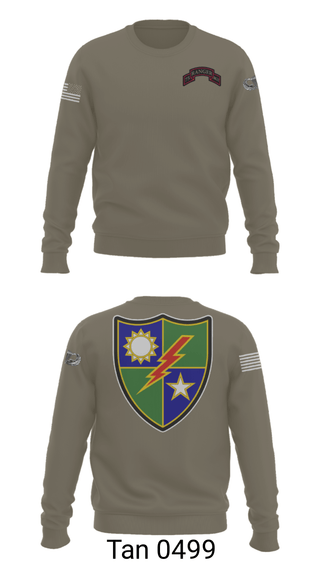 Crew Neck Sweatshirt, 75th Ranger Regiment, Army, Teamtime, Team time, sublimation, custom sports apparel, team uniforms, spirit wear, spiritwear, sports uniforms, custom shirts, team store, custom team store, fundraiser sports, apparel fundraiser