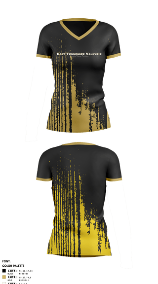 Womens Short Sleeve Vneck Shirt, East Tennessee Valkyrie, , Teamtime, Team time, sublimation, custom sports apparel, team uniforms, spirit wear, spiritwear, sports uniforms, custom shirts, team store, custom team store, fundraiser sports, apparel fundraiser