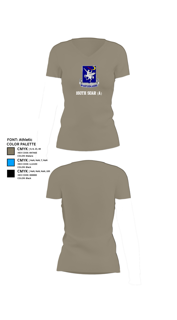 Womens Short Sleeve Vneck Shirt, 160th SOAR (A), , Teamtime, Team time, sublimation, custom sports apparel, team uniforms, spirit wear, spiritwear, sports uniforms, custom shirts, team store, custom team store, fundraiser sports, apparel fundraiser