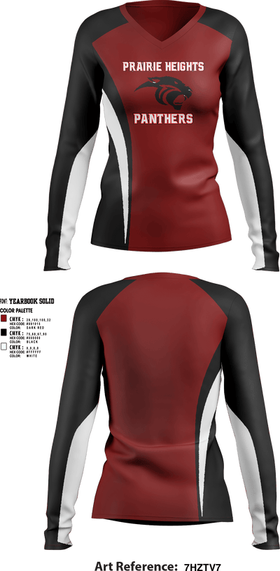 Panthers Volleyball 53574840 Women's Long Sleeve V-neck Shirt - 1