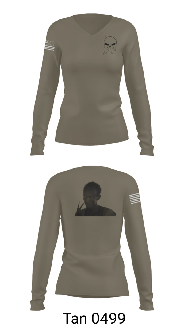 Womens Long Sleeve Vneck Shirt, B Co, 303d IEW BN, Army, Teamtime, Team time, sublimation, custom sports apparel, team uniforms, spirit wear, spiritwear, sports uniforms, custom shirts, team store, custom team store, fundraiser sports, apparel fundraiser