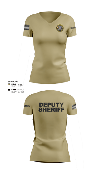 Womens Short Sleeve Vneck Shirt, Chesterfield County Sheriff Office, Police, Teamtime, Team time, sublimation, custom sports apparel, team uniforms, spirit wear, spiritwear, sports uniforms, custom shirts, team store, custom team store, fundraiser sports, apparel fundraiser