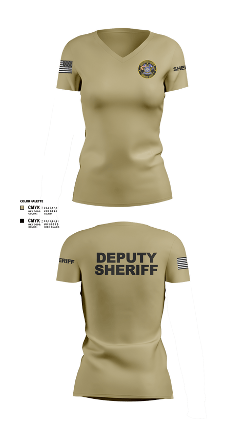 Womens Short Sleeve Vneck Shirt, Chesterfield County Sheriff Office, Police, Teamtime, Team time, sublimation, custom sports apparel, team uniforms, spirit wear, spiritwear, sports uniforms, custom shirts, team store, custom team store, fundraiser sports, apparel fundraiser