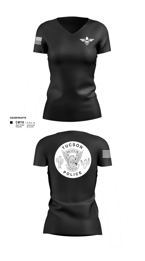 Women's Short Sleeve Vneck Shirt, TPD MOTOR UNIT, Police, Teamtime, Team time, sublimation, custom sports apparel, team uniforms, spirit wear, spiritwear, sports uniforms, custom shirts, team store, custom team store, fundraiser sports, apparel fundraiser