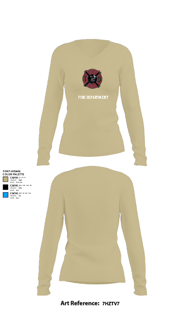Women's Long Sleeve Vneck Shirt, 386th ECES/CEF, Fire Department, Teamtime, Team time, sublimation, custom sports apparel, team uniforms, spirit wear, spiritwear, sports uniforms, custom shirts, team store, custom team store, fundraiser sports, apparel fundraiser