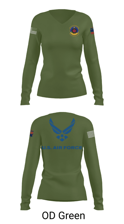 4th Component Maintenance Squadron 36168944 Women's Long Sleeve V-neck Shirt -1 57