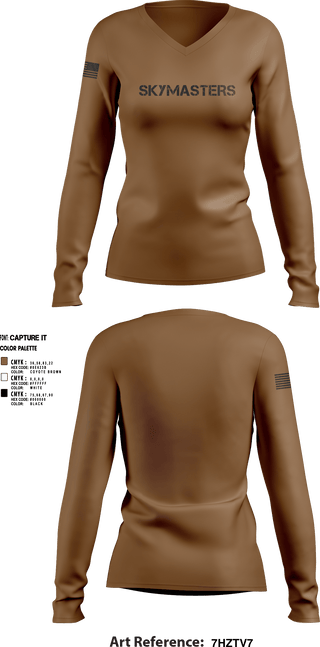 Womens Long Sleeve Vneck Shirt, Skymasters, Army, Teamtime, Team time, sublimation, custom sports apparel, team uniforms, spirit wear, spiritwear, sports uniforms, custom shirts, team store, custom team store, fundraiser sports, apparel fundraiser