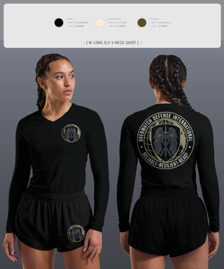 Womens Long Sleeve Vneck Shirt, Overwatch Defense International, , Teamtime, Team time, sublimation, custom sports apparel, team uniforms, spirit wear, spiritwear, sports uniforms, custom shirts, team store, custom team store, fundraiser sports, apparel fundraiser