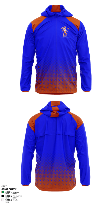 Windbreaker, Bowie, Wrestling, Teamtime, Team time, sublimation, custom sports apparel, team uniforms, spirit wear, spiritwear, sports uniforms, custom shirts, team store, custom team store, fundraiser sports, apparel fundraiser