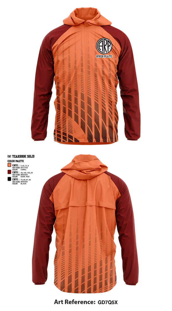 Windbreaker, River Plate, Men's Soccer, Teamtime, Team time, sublimation, custom sports apparel, team uniforms, spirit wear, spiritwear, sports uniforms, custom shirts, team store, custom team store, fundraiser sports, apparel fundraiser