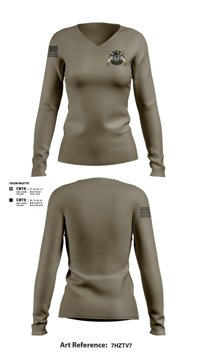 773d MP BN 67187730 Women's Long Sleeve V-neck Shirt - 1