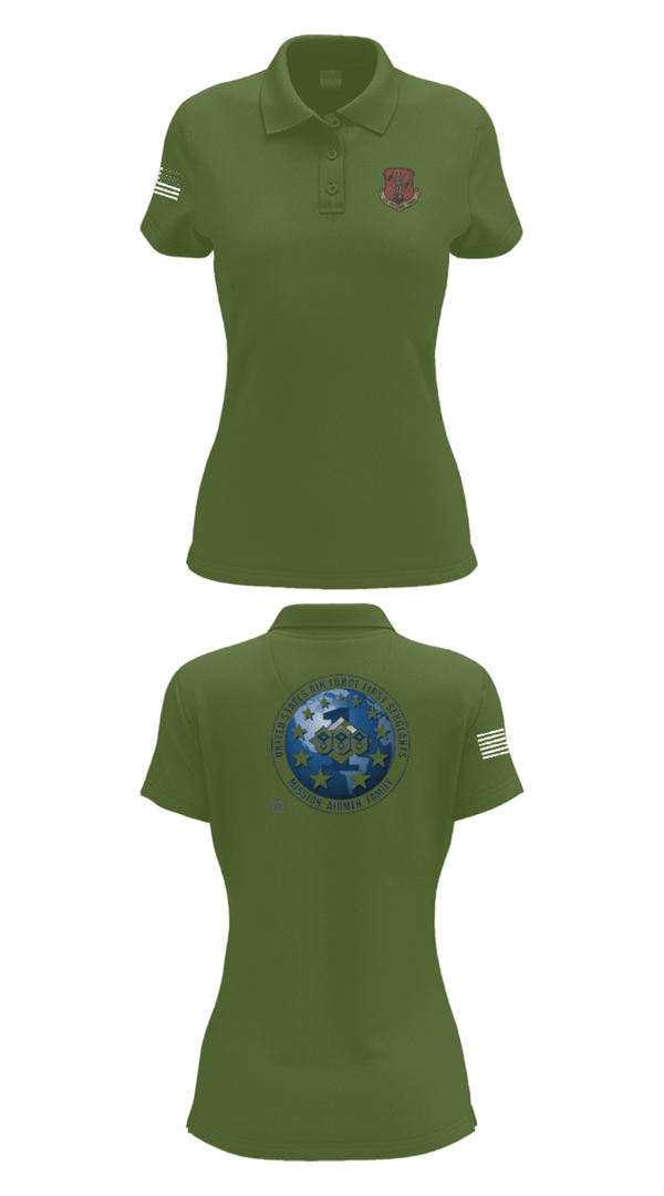 Women's Short Sleeve Performance Polo, 186 Air Refueling Wing, Air Force, Teamtime, Team time, sublimation, custom sports apparel, team uniforms, spirit wear, spiritwear, sports uniforms, custom shirts, team store, custom team store, fundraiser sports, apparel fundraiser