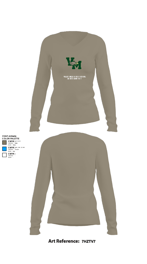Womens Long Sleeve Vneck Shirt, Valley Mills High School Cross Country, Cross Country, Teamtime, Team time, sublimation, custom sports apparel, team uniforms, spirit wear, spiritwear, sports uniforms, custom shirts, team store, custom team store, fundraiser sports, apparel fundraiser