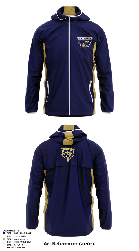 Windbreaker, TRI-WEST BRUINS, Football, Teamtime, Team time, sublimation, custom sports apparel, team uniforms, spirit wear, spiritwear, sports uniforms, custom shirts, team store, custom team store, fundraiser sports, apparel fundraiser