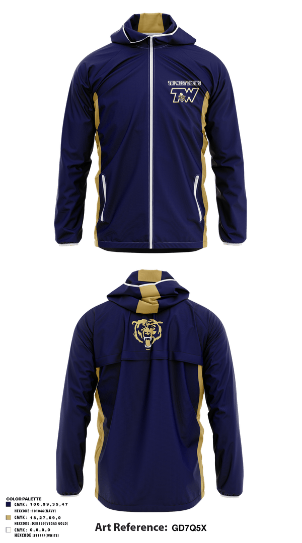 Windbreaker, TRI-WEST BRUINS, Football, Teamtime, Team time, sublimation, custom sports apparel, team uniforms, spirit wear, spiritwear, sports uniforms, custom shirts, team store, custom team store, fundraiser sports, apparel fundraiser