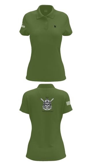 Womens Short Sleeve Performance Polo, C co 1-185 Th, Army, Teamtime, Team time, sublimation, custom sports apparel, team uniforms, spirit wear, spiritwear, sports uniforms, custom shirts, team store, custom team store, fundraiser sports, apparel fundraiser