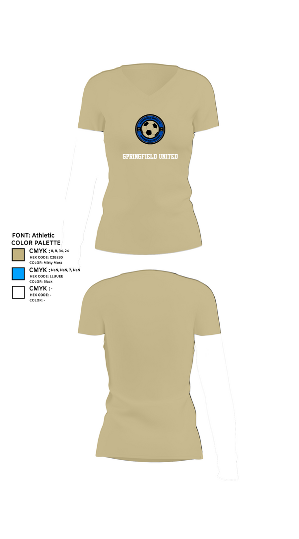 Womens Short Sleeve Vneck Shirt, Springfield United, Men's Soccer, Teamtime, Team time, sublimation, custom sports apparel, team uniforms, spirit wear, spiritwear, sports uniforms, custom shirts, team store, custom team store, fundraiser sports, apparel fundraiser