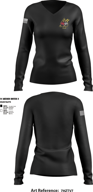 Women's Long Sleeve Vneck Shirt, ECDC, Army, Teamtime, Team time, sublimation, custom sports apparel, team uniforms, spirit wear, spiritwear, sports uniforms, custom shirts, team store, custom team store, fundraiser sports, apparel fundraiser