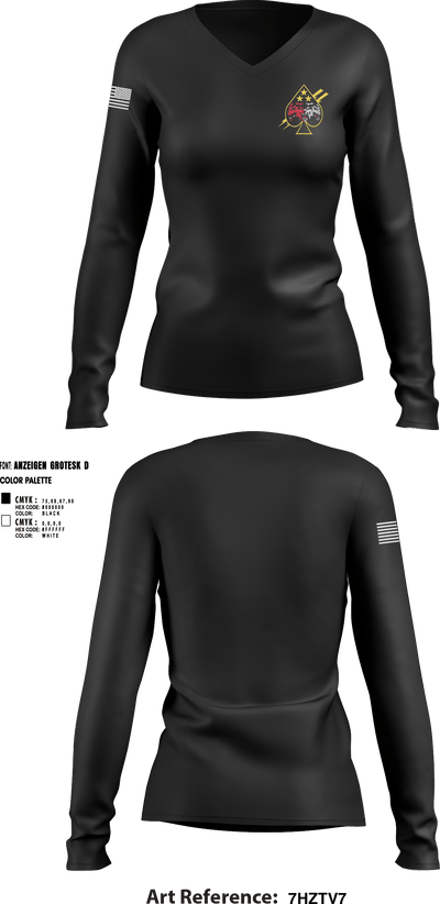 ECDC 95570768 Women's Long Sleeve V-neck Shirt - 3