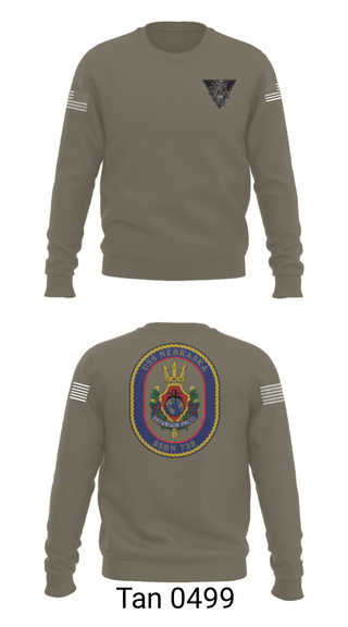 Crew Neck Sweatshirt, USS Nebraska, Navy, Teamtime, Team time, sublimation, custom sports apparel, team uniforms, spirit wear, spiritwear, sports uniforms, custom shirts, team store, custom team store, fundraiser sports, apparel fundraiser