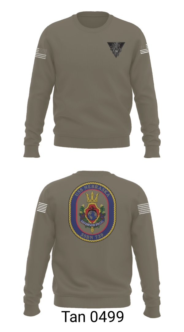 Crew Neck Sweatshirt, USS Nebraska, Navy, Teamtime, Team time, sublimation, custom sports apparel, team uniforms, spirit wear, spiritwear, sports uniforms, custom shirts, team store, custom team store, fundraiser sports, apparel fundraiser