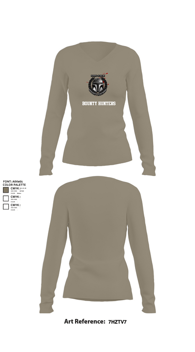 Bounty hunters 46936417 Women's Long Sleeve V-neck Shirt - 62