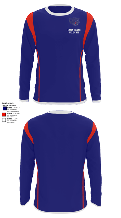 Sandy Plains Wild Cats 2674052 Long Sleeve Performance Shirt - 39