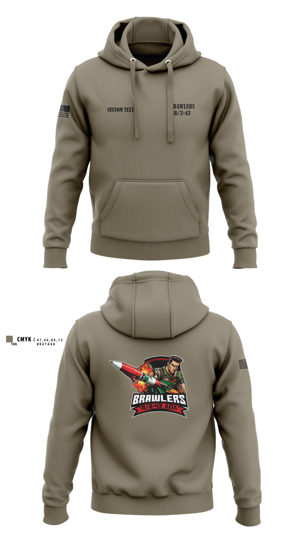 Hoodie, Brawlers, Army, Teamtime, Team time, sublimation, custom sports apparel, team uniforms, spirit wear, spiritwear, sports uniforms, custom shirts, team store, custom team store, fundraiser sports, apparel fundraiser