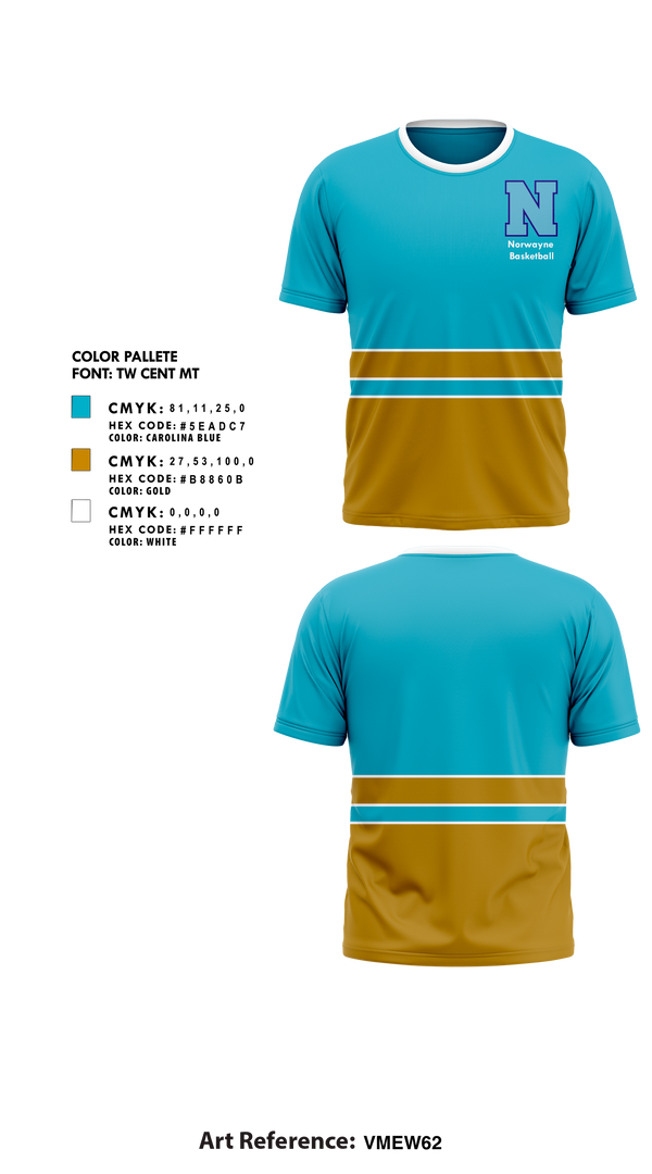 Short Sleeve Performance Shirt, Norwayne Middle School Basketball, Men's Basketball, Teamtime, Team time, sublimation, custom sports apparel, team uniforms, spirit wear, spiritwear, sports uniforms, custom shirts, team store, custom team store, fundraiser sports, apparel fundraiser