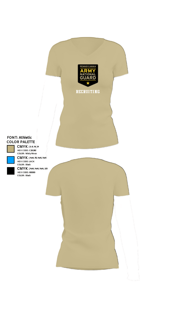 Womens Short Sleeve Vneck Shirt, Recruiting, National Guard, Teamtime, Team time, sublimation, custom sports apparel, team uniforms, spirit wear, spiritwear, sports uniforms, custom shirts, team store, custom team store, fundraiser sports, apparel fundraiser