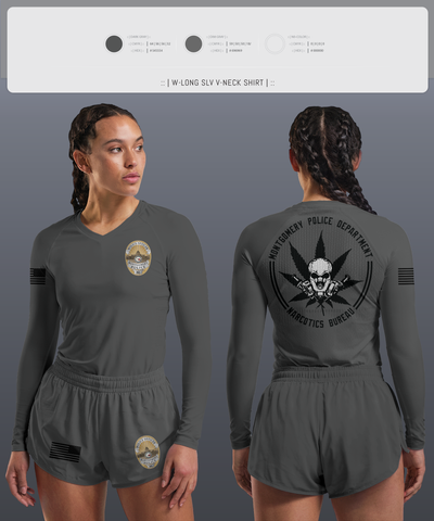 NARCOTICS BUREAU Women's Long Sleeve V-neck Shirt - 1