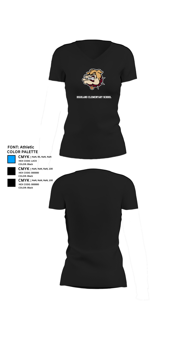 Womens Short Sleeve Vneck Shirt, Highland Elementary School, Spirit Store, Teamtime, Team time, sublimation, custom sports apparel, team uniforms, spirit wear, spiritwear, sports uniforms, custom shirts, team store, custom team store, fundraiser sports, apparel fundraiser