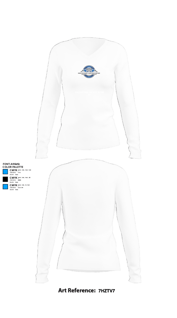 Womens Long Sleeve Vneck Shirt, Gold Potomac construction inc, Golf, Teamtime, Team time, sublimation, custom sports apparel, team uniforms, spirit wear, spiritwear, sports uniforms, custom shirts, team store, custom team store, fundraiser sports, apparel fundraiser
