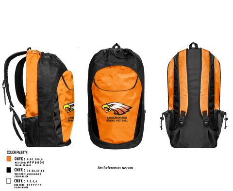 Gear Bag, Sanderson High School Football, Football, Teamtime, Team time, sublimation, custom sports apparel, team uniforms, spirit wear, spiritwear, sports uniforms, custom shirts, team store, custom team store, fundraiser sports, apparel fundraiser