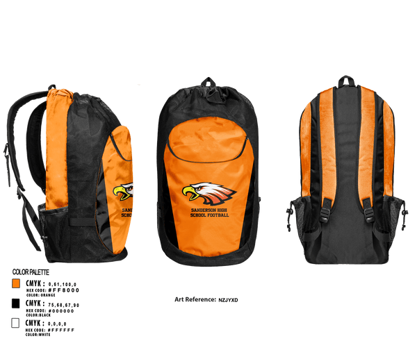 Gear Bag, Sanderson High School Football, Football, Teamtime, Team time, sublimation, custom sports apparel, team uniforms, spirit wear, spiritwear, sports uniforms, custom shirts, team store, custom team store, fundraiser sports, apparel fundraiser