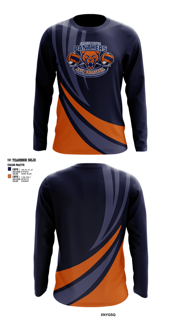 Long Sleeve Performance Shirt, Crosspointe Panthers, Men's Volleyball, Teamtime, Team time, sublimation, custom sports apparel, team uniforms, spirit wear, spiritwear, sports uniforms, custom shirts, team store, custom team store, fundraiser sports, apparel fundraiser