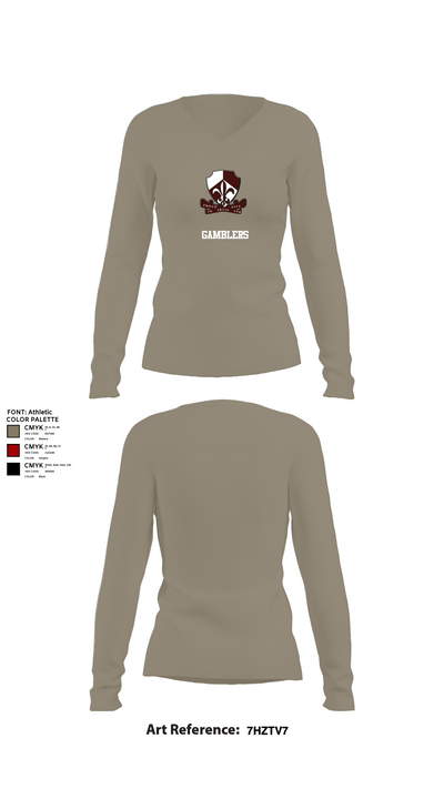 418 MLC 48598349 Women's Long Sleeve V-neck Shirt - 62