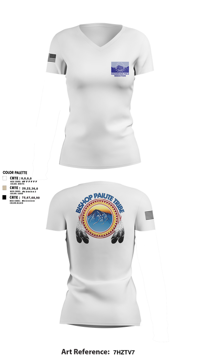 Bishop Paiute EMO/ Hazardous Fiels Reduction 49408789 Women's Short Sleeve V-neck Shirt - 2