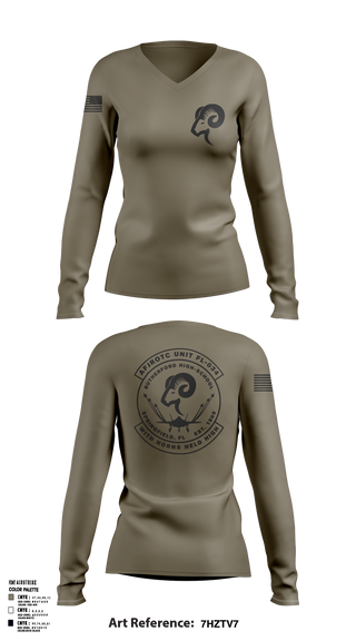 Womens Long Sleeve Vneck Shirt, AFJROTC FL-034, Air Force, Teamtime, Team time, sublimation, custom sports apparel, team uniforms, spirit wear, spiritwear, sports uniforms, custom shirts, team store, custom team store, fundraiser sports, apparel fundraiser