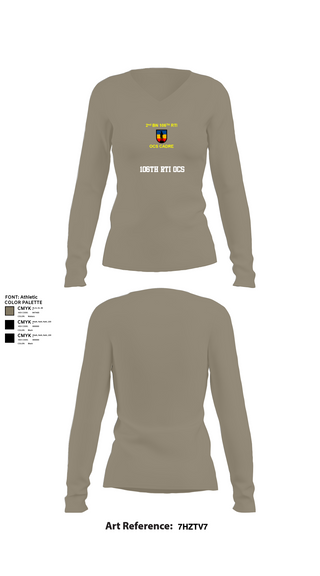 Womens Long Sleeve Vneck Shirt, 106th RTI OCS, , Teamtime, Team time, sublimation, custom sports apparel, team uniforms, spirit wear, spiritwear, sports uniforms, custom shirts, team store, custom team store, fundraiser sports, apparel fundraiser