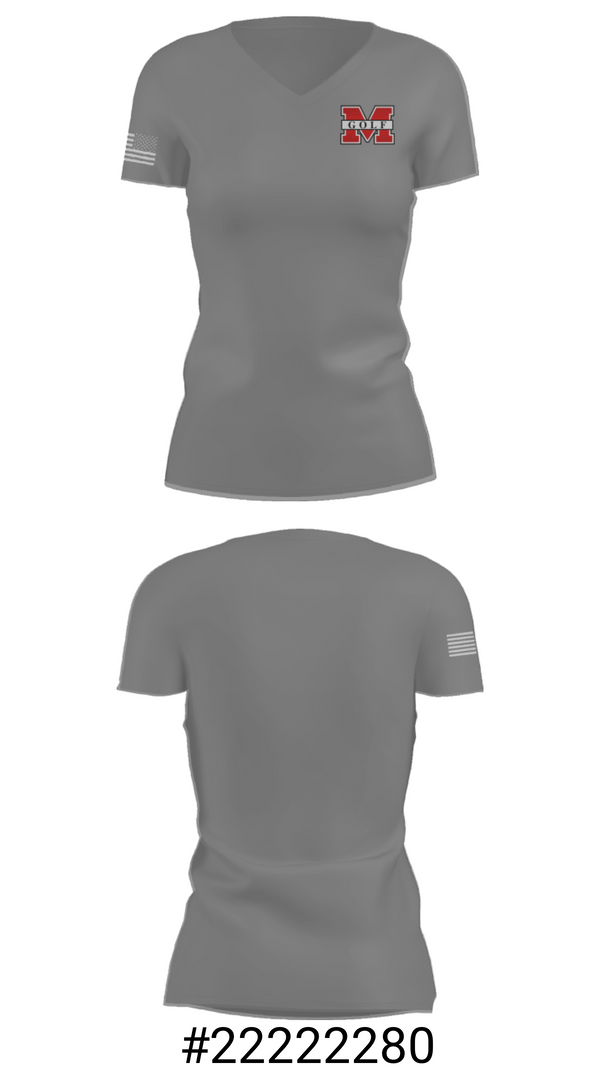 Women's Short Sleeve Vneck Shirt, Monroe High School Golf, Golf, Teamtime, Team time, sublimation, custom sports apparel, team uniforms, spirit wear, spiritwear, sports uniforms, custom shirts, team store, custom team store, fundraiser sports, apparel fundraiser